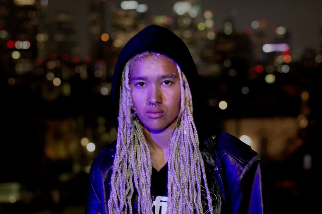 Matrixunni portrait with the Los Angeles city skyline featured for Serato Studio Find Your Flow